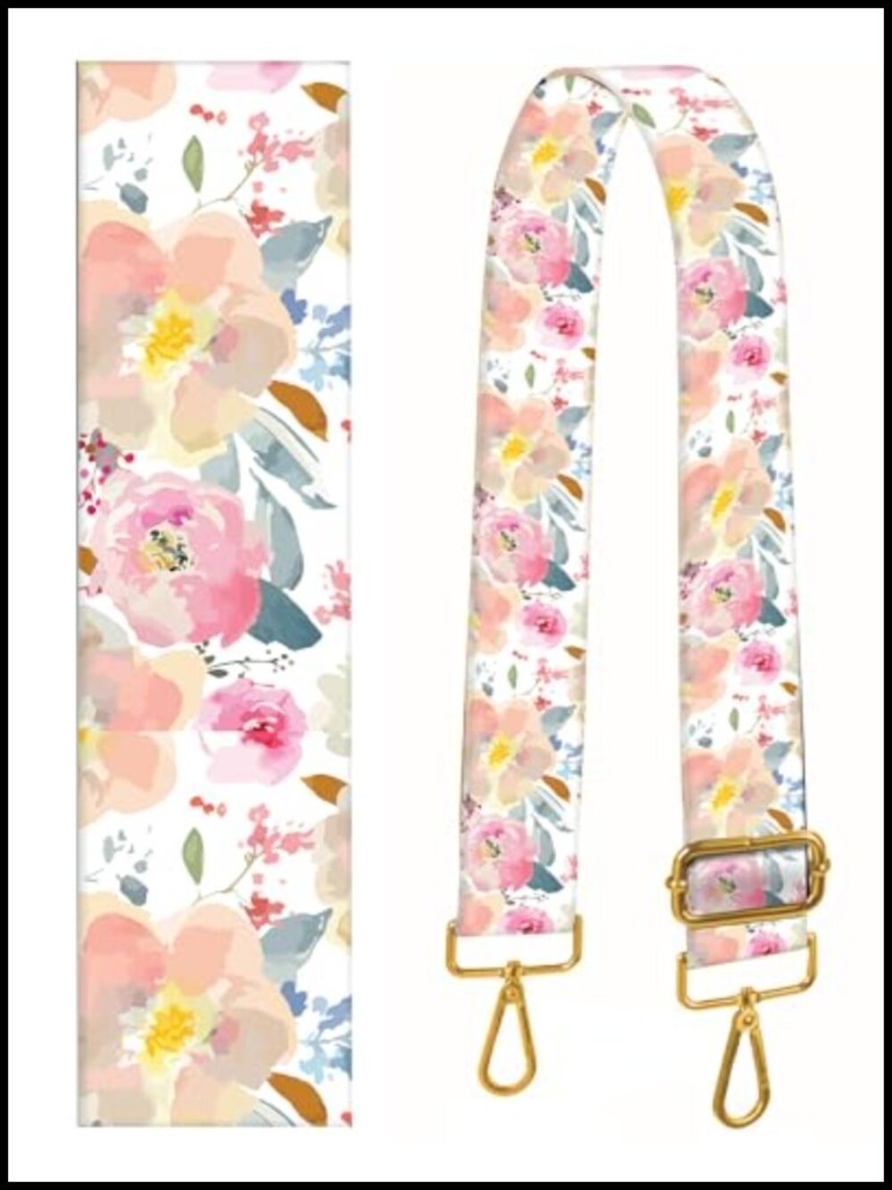 Wide Purse Strap Replacement Crossbody 2" Adjustable Gold Buckle Canvas Bag
